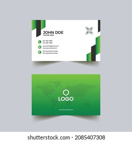 Blue Green Awesome Gradient Colour Creative And Clean Professional Business Card Design Template