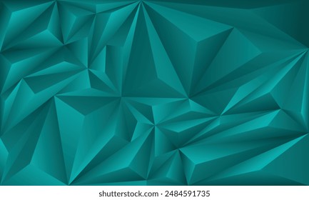 Blaugrüner Hintergrund mit 3D-Dreiecksmuster