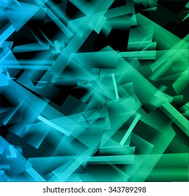 blue green Background abstract triangle geometry pattern crystal universe.