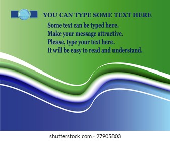 Blue and Green background composition. Vector illustration