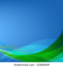 Blue And Green Background With Gradient Mesh, Vector Illustration