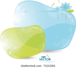 Blue and green background with lily, eps-10