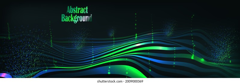 fondo verde azul con líneas. Diseño conceptual del vector de ilusión óptica. Ilustración del vector EPS 10. fondo brillante