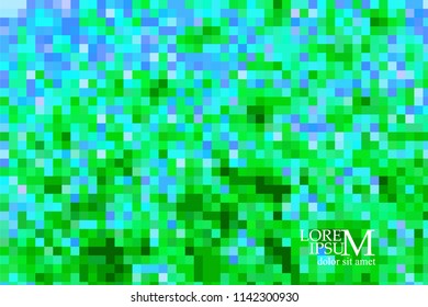 Blue green background of squares