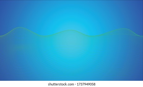 Blau und grün mit stilisierten Wellen. Vektor-Abbildung