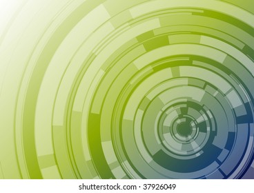 Blue and green background with target.