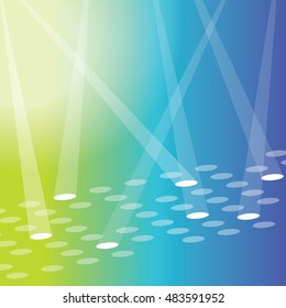 Blue and green background template with lights. For presentations, web backgrounds, covers