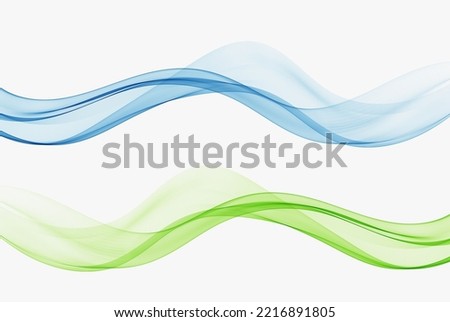 Blue and green background of transparent abstract wave. Design element for poster, brochure, website, banner, certificate