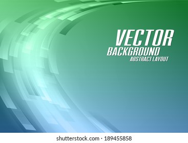 Blue and green background. Vector abstract shapes on the flat background.