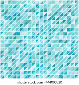 blue green beach colors in striped rows of triangle patterns, teal blue tile or block background vector with white lines on border