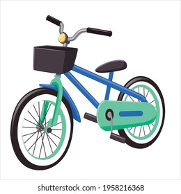blue and green bicycle vector art