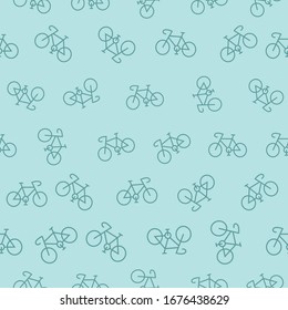 Blue green bikes pattern print background design