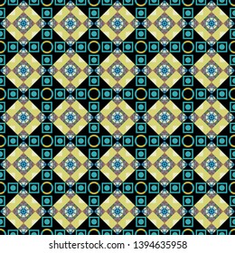 Blue, green and black background texture. Endless abstract seamless pattern. Vector illustration.