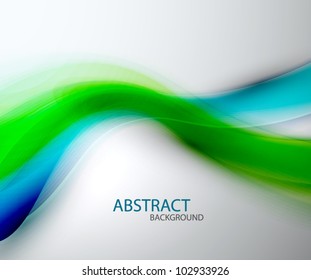 Blue and green blurred smooth wave abstract background
