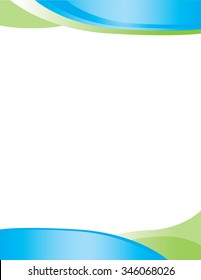 Blue Green Border Letterhead Background