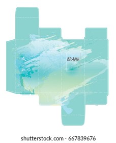 Blue and green box design with grunge texture background, Illustration vector.