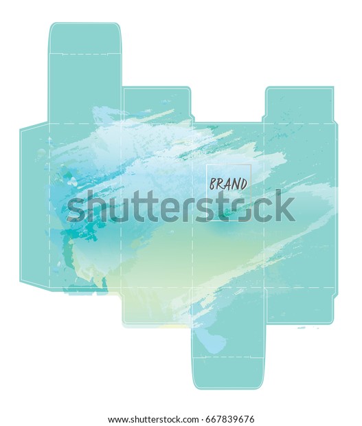Blue Green Box Design Grunge Texture Stock Vector (Royalty Free