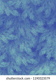 Blue green branches of a fur-tree, spruce or pine with copyspace. EPS 10