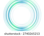 Blue and green bright shiny smooth circles abstract geometric background. Vector futuristic rings tech design