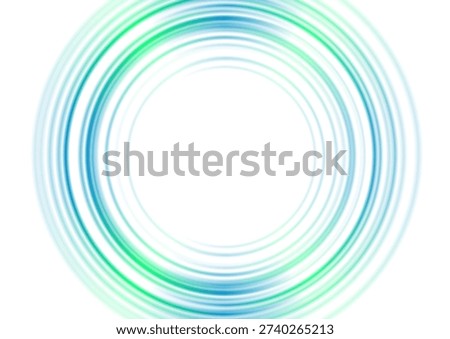 Blue and green bright shiny smooth circles abstract geometric background. Vector futuristic rings tech design