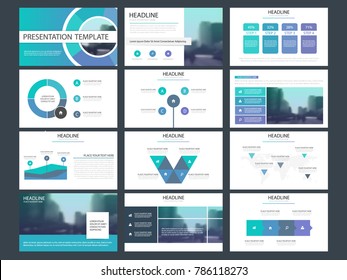 Blue and green Bundle infographic elements presentation template. business annual report, brochure, leaflet, advertising flyer, corporate marketing banner