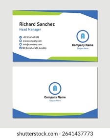 Blue and Green business card