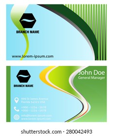 Blue green business cards template 