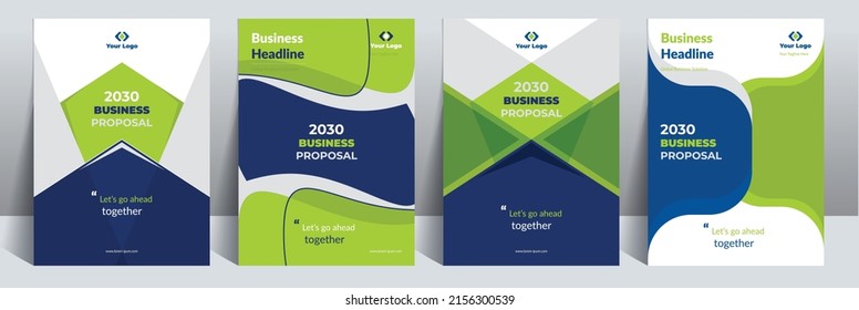 Blue Green Business Proposal Catalog Cover Design Template Concept adept to multipurpose Project