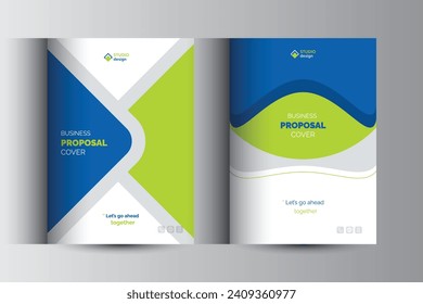 Blue green Business Proposal Cover Design Template Concepts