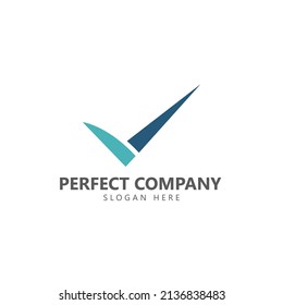 logotipo vectorial de marca de verificación azul y verde. Logotipo para productos, marca, empresa de garantía de calidad y organización.