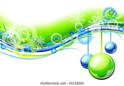 blue and green christmas background