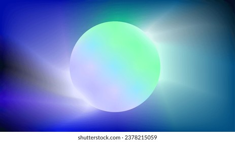 Marco de círculo verde azul con luz en ambos lados copia el fondo del espacio