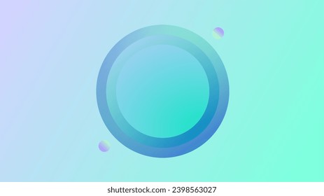Blue green circle with frame outlines copy space abstract presentation background