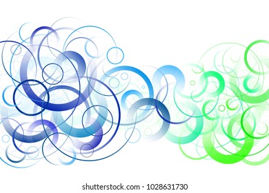 Blue and green circles abstract background