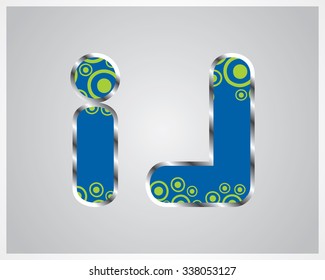 Blue Green Circles Alphabet Set from A to Z