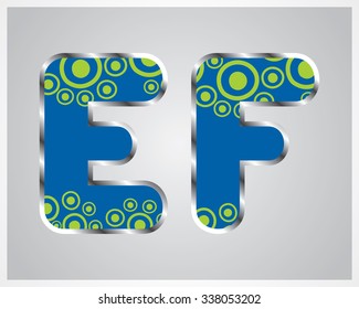 Blue Green Circles Alphabet Set from A to Z