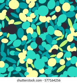 Blue green circles seamless pattern. Abstract decorative background. Vector illustration.