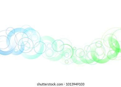 Blue and green circles wave background