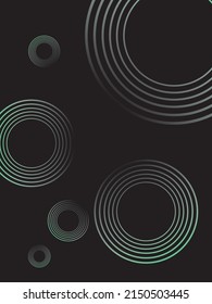 Blue green circular lines wave gradient plus black vector background