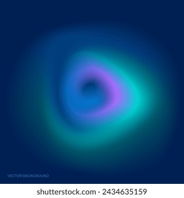 Blue and Green Circular Object on Blue Background
