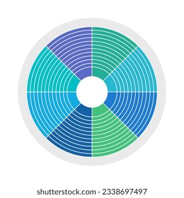 Blue and green circular spectrum vector design element. Abstract customizable symbol for infographic with blank space. Editable shape for instructional graphics. Visual data presentation component