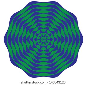 Blue and Green Circular Style Pattern. Vector