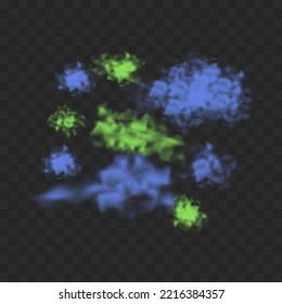 Nubes azules y verdes configuran ilustración vectorial de diseño