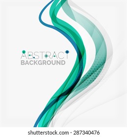 Blue and green color abstract waves, abstract background