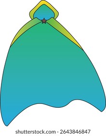 Blue and Green Color Cape Cloak Vector