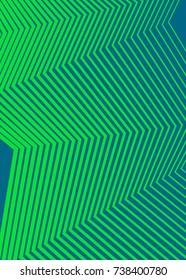 Blue green color. Linear background. Design elements. Curved sharp corners many streak created using Blend Tool. Poligonal lines. Guilloche. Vector illustration EPS 10. Creative band art.