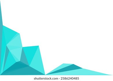 Blue green color polygon pattern white background abstract low poly triangle shape