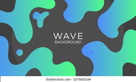 Blue Green Color Wavy, Wave, Liquid, Fluid Shape Background