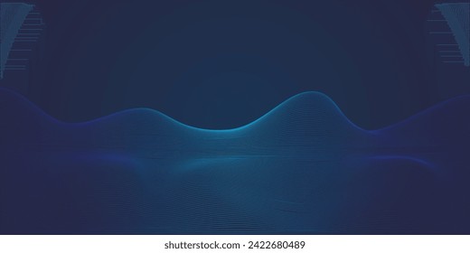 Blaue und grüne Neonwellen