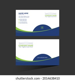 diseño de tarjetas de negocio de vectores de color azul y verde para cualquier uso de la empresa